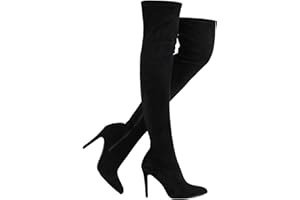 Shoe'N Tale Women Over The Knee High Stretchy Leather Thigh High Snow Boots