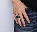 HIJONES Men's Stainless Steel 19mm Blue Sky Stone Cut Gemstone Ring Size 10
