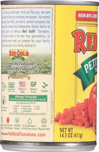 RED GOLD PETITE DICED TOMATOES, 14.5 OUNCE