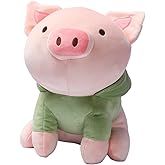 MINISO 12'' Sitting Piglet Stuffed Animal Plush Kawaii Body Pillow - Pig Cute Soft Plushies, Piglet Plush Throw Pillow Doll P