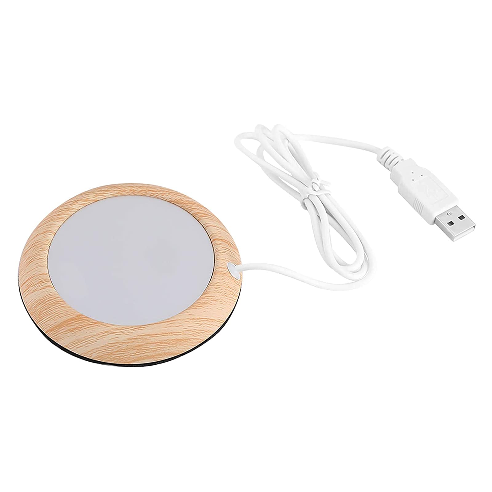USB Coffee Mug Warmer, Milk Tea Water Electric Heating Pad, Beverage Mug Heater, Constant-temperatures for Home Office(Dark Walnut Wood Grain)