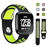 Lintelek Silicone Replacement Bands Compatible with Fitbit Versa, Eco-Friendly Wristband Breathable Soft Bands Washable Straps for 5.5-8.7 Inches, Quick Drying