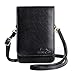 MINICAT Touch Screen Design Premium Microfiber Leather Small Crossbody Cell Phone Wallet Purse With Makeup Mirror (Cat-Black)