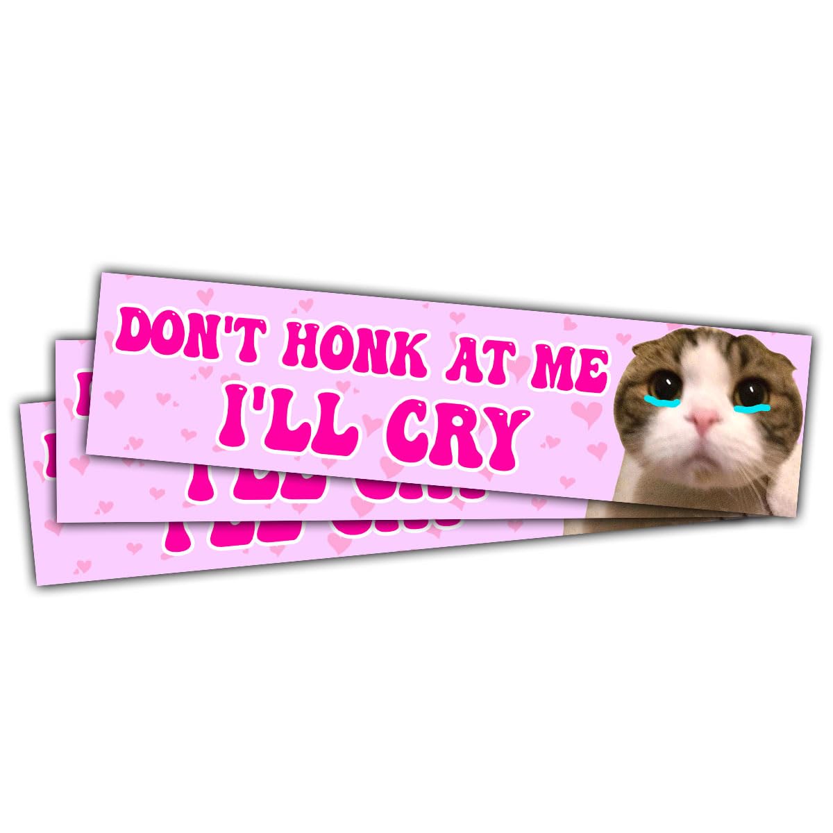 Photo 1 of 3 Pcs Please Don't Honk at Me I'll Cry Sticker, Dont Honk at Me Bumper Sticker, Dont Honks at Me Stickers, Don't Honks at Me Decal, Funny New Driver Stickers for Car Truck Laptop Phone 5" (H1)