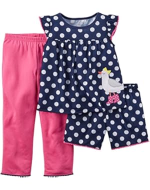 3 Piece Pj Set, Fall Navy, 18 Months