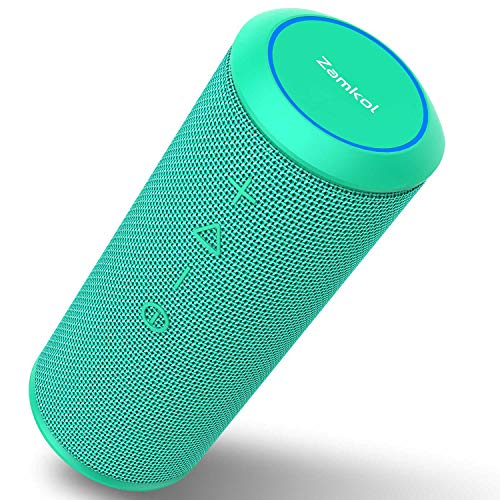 Bluetooth Speaker, Zamkol Bluetooth Speakers Portable Wireless, 360 Degree Sound and 24W Enhanced X-Bass, Dual Pairing Loud Wireless Speaker, IPX6 Waterproof for Beach, Shower, Travel, Party-Teal