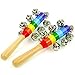 Zeavola 2Pcs Colours Baby Bells on Wooden Handle