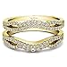 Sterling Silver Double Infinity Wedding Ring Guard Enhancer with Cubic Zirconia (0.49 ct. tw.)