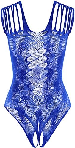 LATUD Women's Crochless Fishnet Lingerie