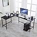 Ulikit Modern L Shaped Computer Desk Corner Gaming Desk Computer Table Workstation Office Wood Top Desk Black 66