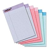TOPS Prism Plus 100% Recycled Legal Pad, 5 x 8 Inches, Perforated, Assorted Colors: Pink, Orchid, Blue, Narrow Rule, 50 Sheets per Pad, 2 Sets of 6 Pads, Total of 12 Pads (63016)