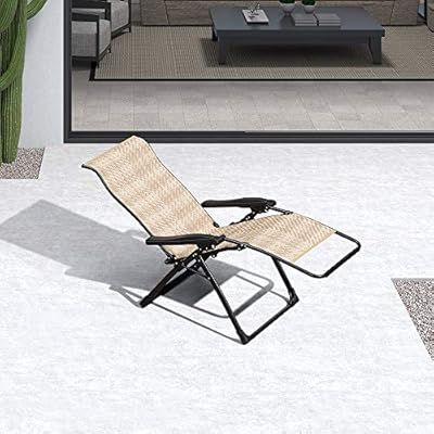PURPLE LEAF Outdoor Zero Gravity Lounge Chair Patio Wicker Rattan Recliner Chairs Beach Pool Lawn Camping Indoor Office… 51dCs3X%2BUgL