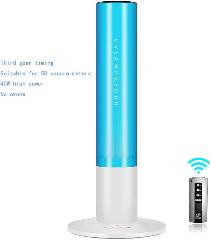 Clicke Portable UVC Quartz Lamp 110V/220V 40W Light Lampe Germicide UV Ultraviolet Double Bande with 15s Delay Time Remote Control for Living Area-with Ozone