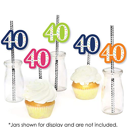 40th-Birthday-Cheerful-Happy-Birthday-Paper-Straw-Decor-Colorful-Fortieth-Birthday-Party-Striped-Decorative-Straws-Set-of-24