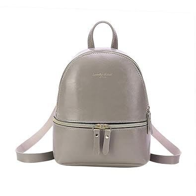 Housesczar Women Solid Backpack Oil Wax Leather Satchel Small Shoulder Travel Bags