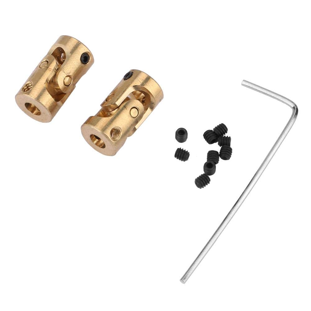 2-Pack Universal Joint Shaft Coupler, Copper DIY RC Model Motor Coupling Steering Connector Adapter, D Shaft Joint Coupler Inner Diameter 3mm to 3mm
