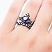 Zealmer Stacking Claddagh Ring Round Heart Shape Rhinestone Black Gold Plated Traditional Irish Ring Size 6