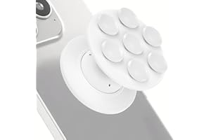 AUROX Expandable and Collapsible Phone Grip Stand Holder, Silicone Suction Cup Phone Grip Holder Stand, Compatible with Kindle, Smartphone Tablet Cell Phone Accessory (Adhesive Type, White)