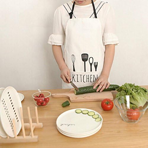 Lqchl Brief Style Cooking Apron Kiss Women Men Kitchen Apron Commercial Restaurant Home Adult Kitchen Apron Bib Black White Striped,White