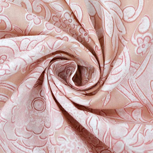 Brandream Farmhouse Bedding Queen Size Sheets Set 100 Cotton Blush