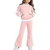 JiAmy Girls 2 Piece Tracksuit Set Long Sleeve Sweatshirt and Jogger Pants Athletic Outfit Clothing Set for Kids