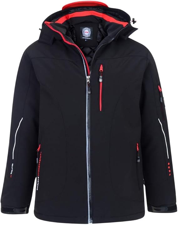 Kam Water Proof Soft Shell Padded Performace Jacket with Detachable