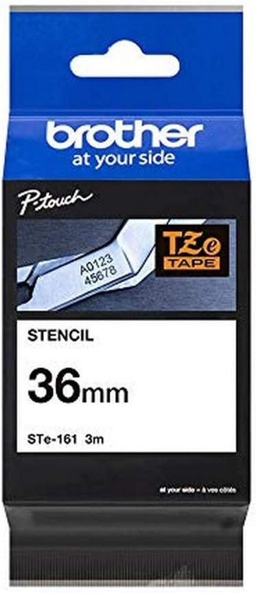 Brother STe-161 Stencil Tape Cassette Black on White 36mm 3M Brother Genuine