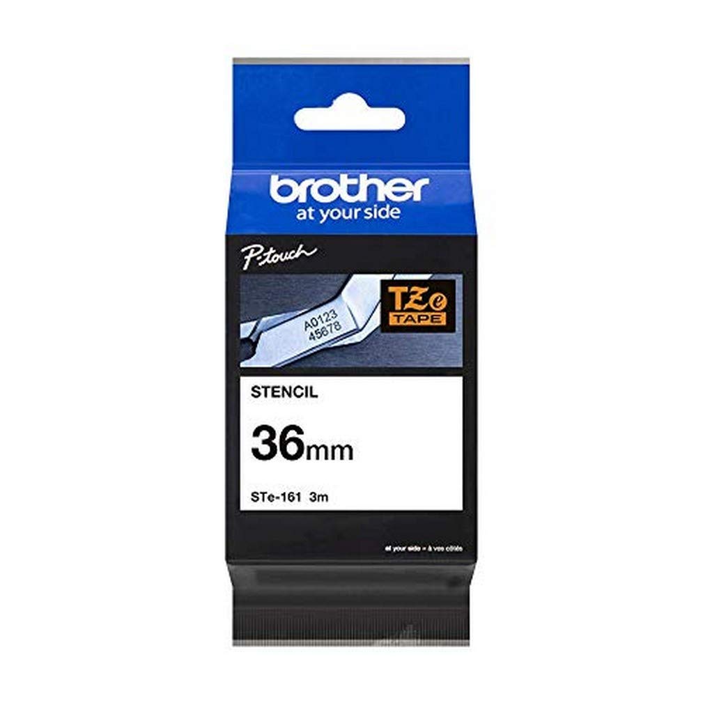 Brother STe-161 Labelling Tape Cassette,Stencil Tape, Brother Genuine Supplies,Black on White, 36mm (W) x 3M (L)