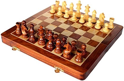 Magnetic Wooden Chess 12"X12" with Extra Queen Handmade by Indian artisans - International Women's Day Collection 2020