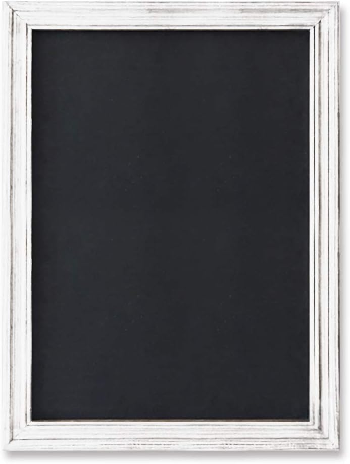 Emaison Rustic Magnetic Chalkboard Signs 16 x 20 inch Wood Framed Wall Hanging Display Board for Wedding, Bar, Kitchen, White: Office Products