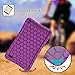 Fintie Silicone Case for All-New Amazon Fire 7 Tablet (7th Generation, 2017 Release) - [Honey Comb Upgraded Version] [Kids Friendly] Light Weight [Anti Slip] Shock Proof Protective Cover, Purple