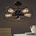 Electro_BP Vintage Style Barn Metal Art Semi Flush Mount Ceiling Light Max 300W With 5 Lights Painted Finish
