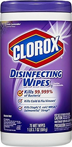 Clorox Disinfecting Wipes Kills 99.999% of bacteria, Fresh Lavender, 75 Count