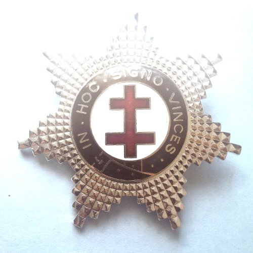 Delux Knight Templar Silver Star Double Cross Badge