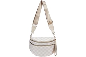 Small Crossbody Diaper Bags Mini Checkered Fanny Pack Diaper Bag For Baby Travel, Nylon Crossbody Bum Bags