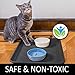 Easyology Premium Pet Food Tray - Dog & Cat Food Mat with Non Skid Design - Best Pet Bowl Mat for Containing Spills, 17.5'' x 14''