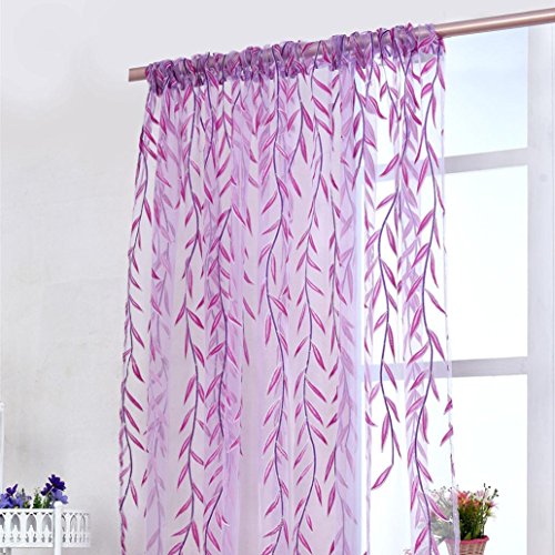 Bowake Clearance Willow Voile Tulle Room Window Curtain Sheer