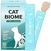 Doctor By Cat Biome Probiotics for cats Anti Diarrhea Feline Gut & Digestive Support Immune Health Sensitive Stomach Constipation with L. plantarum+Prebiotics 30 Lickable Formula Individually Packaged