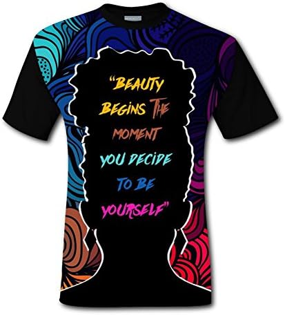 enrgbnhzad 321 Men's Casual Graphics Black Natural Hair Styles African American 3D Printed T-Shirts Short Sleeve Tops Tees L