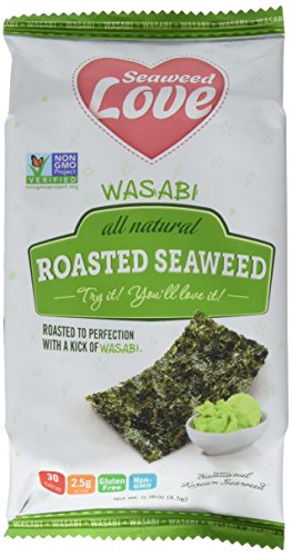 Seaweed Love Wasabi Roasted Seaweed, 0.17 Ounce (Pack of 12)