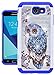 For Samsung Galaxy J7 V / J7 2017 / J7 Prime / J7 Perx / J7 Sky Pro / Galaxy Halo Case, Nuomaofly [Creative] Studded Rhinestone Crystal Bling Hybrid Armor Protective Case Cover (Owl)