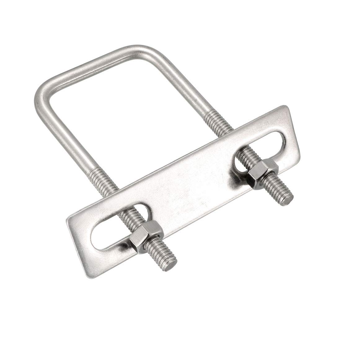 sourcing map Square u-bolts 2pcs 1.57"(40mm) Inner Width 80mm Length M6 304 Stainless Steel U Bolt with Nuts Frame for Boat Trailer