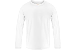 GUICIZI Boys Rash Guard Swim Shirt Long Sleeve Shirts UPF 50+ Sun Shirt Quick Dry Fit Neon Tees Activewear for Kids Girls Youth 2-16Y