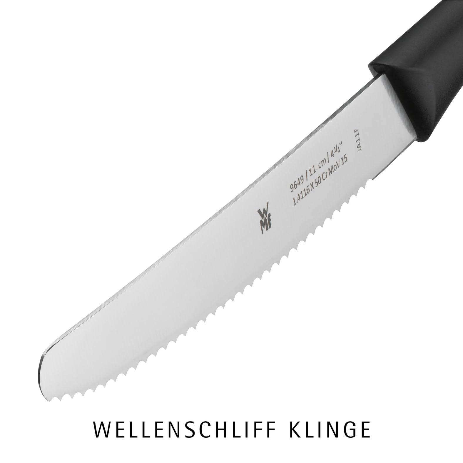 WMF Classic Line Frühstücksmesser Set 6-teilig, 23 cm, Brötchenmesser Wellenschliff, Brotzeitmesser, Spezialklingenstahl, Kunststoffgriff, schwarz 4
