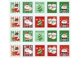ALIMITOPIA Christmas Sticker Stamp Shape Self-Adhesive DIY Sticker Xmas Santa Gift Sealing Decoration Paster Baking Packing Label Envelope Seals(10 Sheets,100pcs)