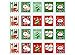 ALIMITOPIA Christmas Sticker Stamp Shape Self-Adhesive DIY Sticker Xmas Santa Gift Sealing Decoration Paster Baking Packing Label Envelope Seals(10 Sheets,100pcs)