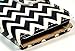 iPod Touch 4 Case, Bastex Heavy Duty Protective Top Teal Bottom Black and White Chevron Design Flip Wallet with Credit Card Holder for Apple iPod Touch 4