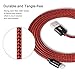 Xcords(TM) 3Pack 10Ft Nylon Braided 8 Pin Lightning to USB Syncing and Charging Cable Data Cord for iPhone 7/ 7 Plus/ 6/ 6 Plus/ 6s/ 6s Plus /5/5s/5c/SE/iPad Pro/Mini/ Air/iPod and more(Black&Red)