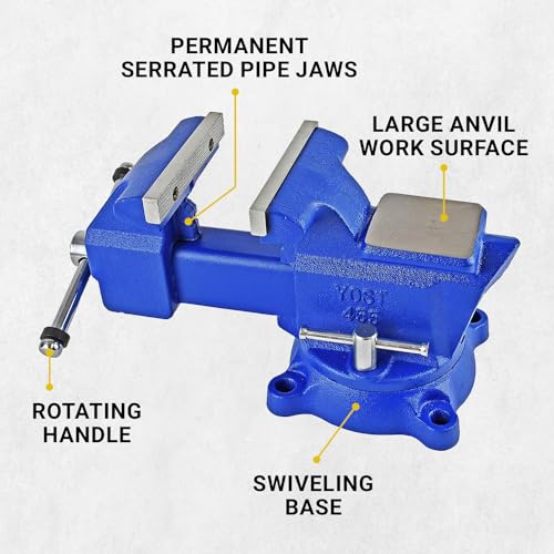 Yost Vises 455 Combination Vise 5.5 Inch Jaw Width HeavyDuty Utility