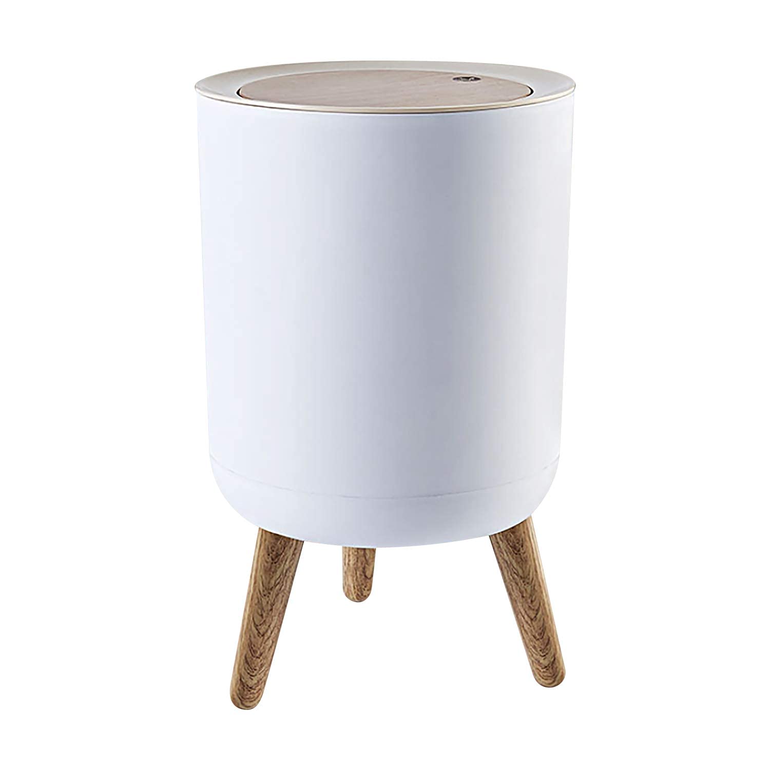 Photo 1 of Trash can?7Liter/1.8 Gallon Garbage can with Press top Lid?Nordic Modern Waste Basket?Plastic Trash bin Suitable for Kitchen, Bathroom, Bedroom, Living Room, Office, Outdoor?Dog Proof Trash can……